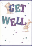 Capturing both joy and reassurance, this Wennington-themed get well card presents two charming figures-a beaming teddy bear and an energetic puppy-balanced alongside colourful, oversized letters that spell out 'Get Well.' The indigo and teal hues create visual harmony against a soft cream background, reminiscent of Wennington's gentle countryside ambiance. Sparkling stars in blue and purple dance above, evoking the quiet magic of starlit evenings in the area. With such warmly rendered fur and affectionate faces, these illustrated friends embody comfort, much like a soothing bunch of flowers from a local Wennington florist. Designed with heartfelt intention, this card is a balm for anyone in need of encouragement, echoing the thoughtful touch found across the Wennington community.
